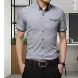 Short Sleeves Turn-down Collar Shirt